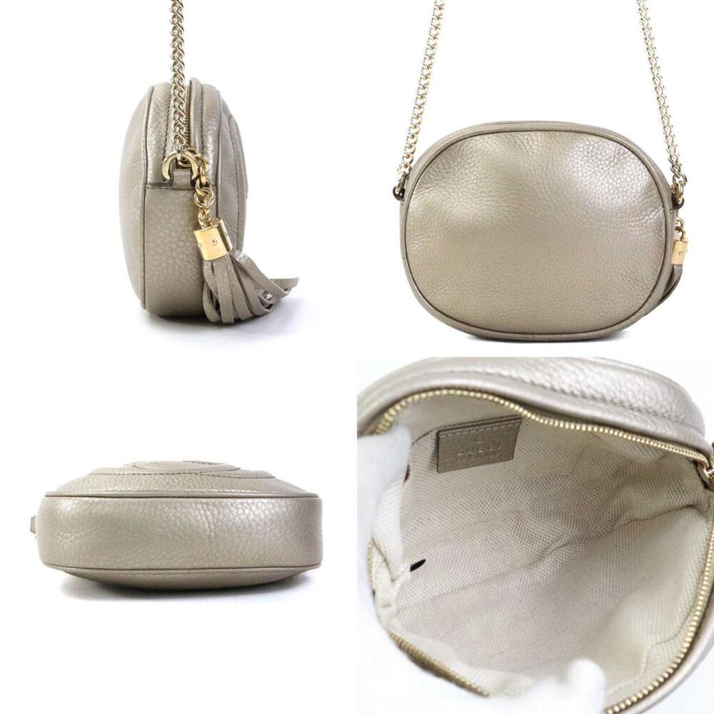 GUCCI Authentic Gold Leather Shoulder Bag - Picture 2 of 5